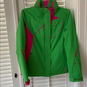 Spyder Vibrant Green and Pink Ski Jacket